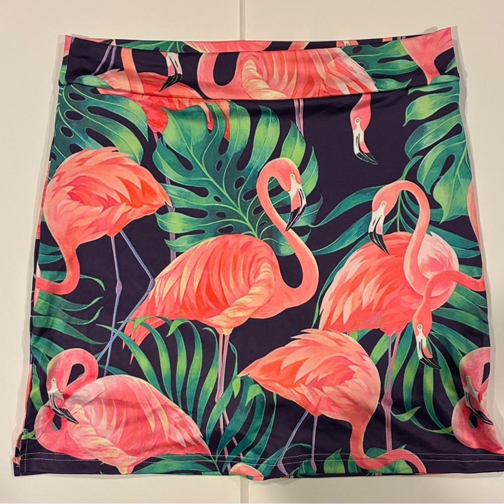 Women's Tropical Flamingos Tennis Skirt with Pockets Inner Shorts